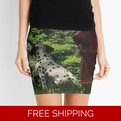 Mini Skirt Le Studio Dog Lucky Rush Signals Statue Back